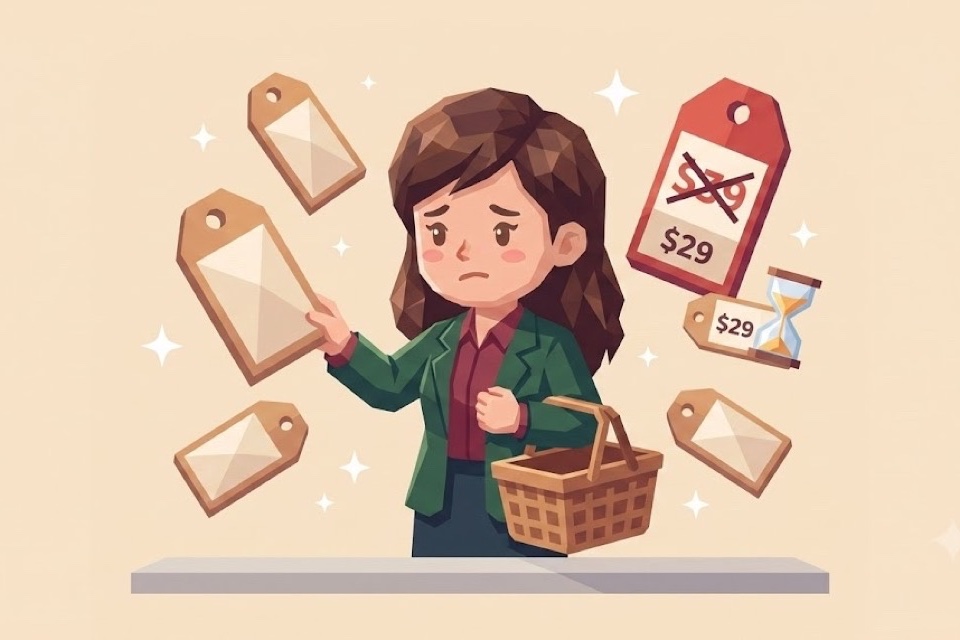 不買就虧了？雙 11 的損失厭惡與錨定效應，六型職場人格插畫