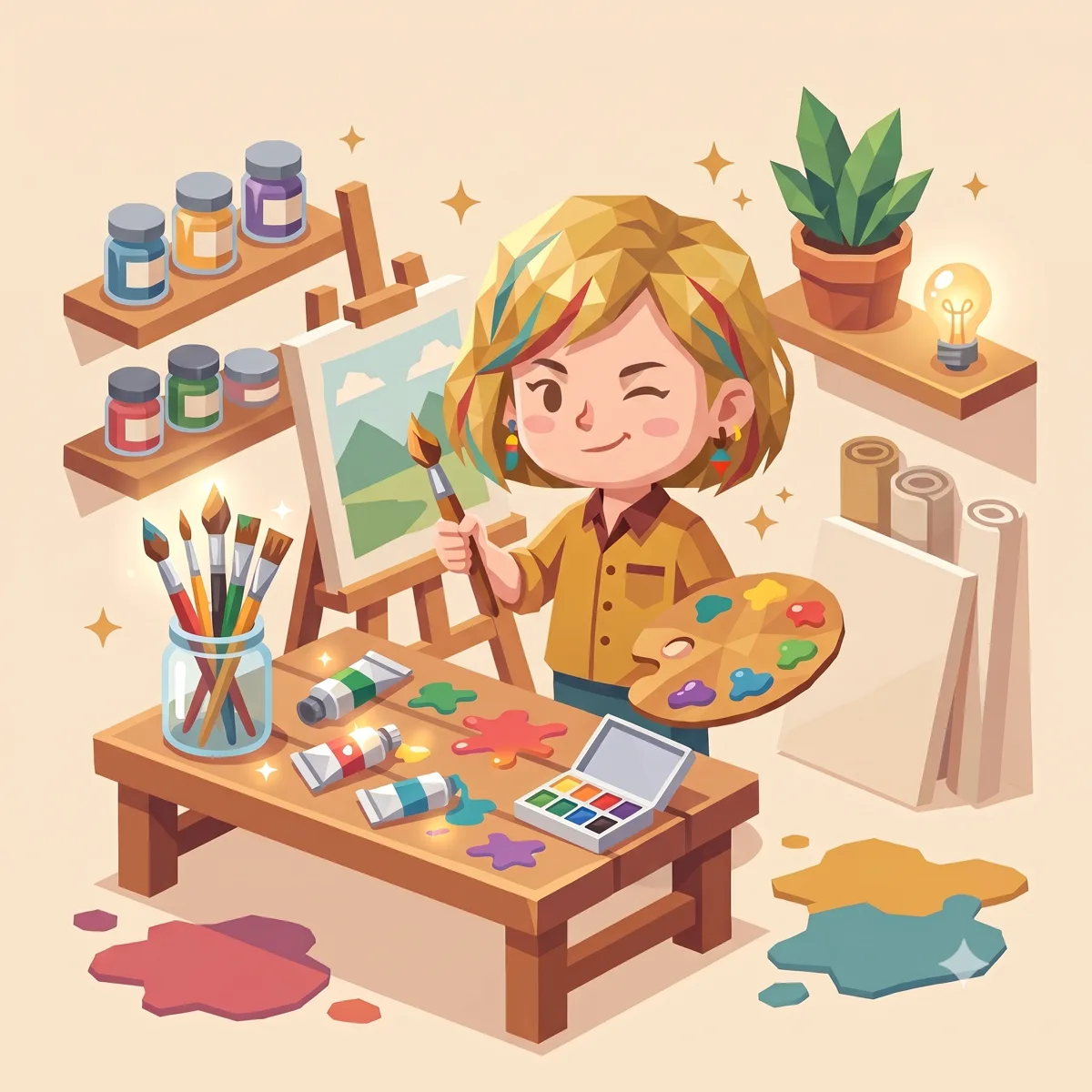 創造者情境插畫：要照自己的方式做的創意派