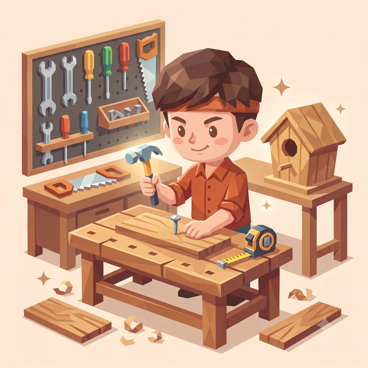 實踐者情境插畫：動手做出來才算數的行動派